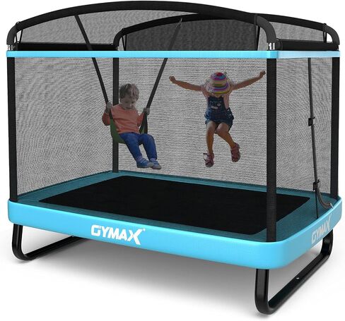 Gymax Trampoline للأطفال ، ترامبولين طفل صغير 6 أقدام مع شبكة أمان متأرجحة وعلاج ، ASTM المعتمد من الترفيه ترامبولين للداخلية/الخارجية ، عيد ميلاد للبنين والبنات الصغار in Saudi Arabia