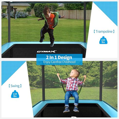 Gymax Trampoline للأطفال ، ترامبولين طفل صغير 6 أقدام مع شبكة أمان متأرجحة وعلاج ، ASTM المعتمد من الترفيه ترامبولين للداخلية/الخارجية ، عيد ميلاد للبنين والبنات الصغار in Saudi Arabia