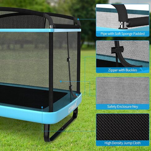 Gymax Trampoline للأطفال ، ترامبولين طفل صغير 6 أقدام مع شبكة أمان متأرجحة وعلاج ، ASTM المعتمد من الترفيه ترامبولين للداخلية/الخارجية ، عيد ميلاد للبنين والبنات الصغار in Saudi Arabia