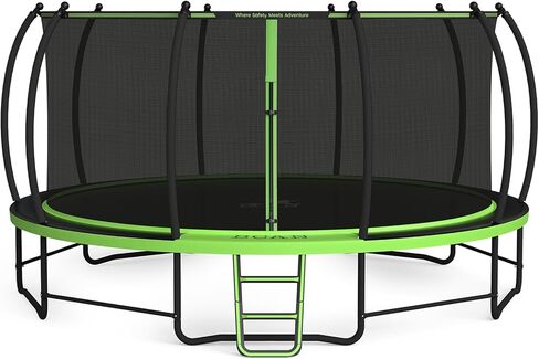 BCAN 8FT 10FT 12FT 14FT 15FT 16FT Recreational Trampoline with Enclosure for Kids Adults, ASTM Approved, Outdoor Trampolines with Ladder for Kids in Kuwait