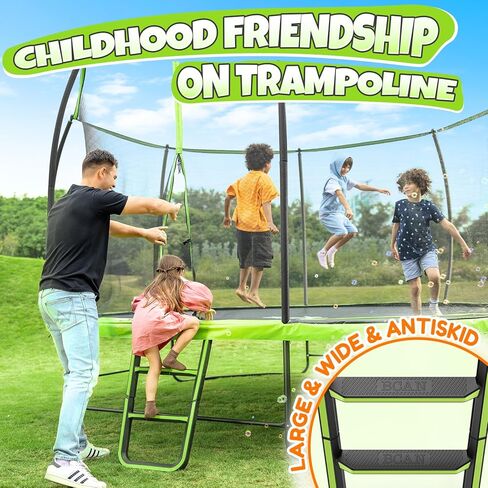 BCAN 8FT 10FT 12FT 14FT 15FT 16FT Recreational Trampoline with Enclosure for Kids Adults, ASTM Approved, Outdoor Trampolines with Ladder for Kids in Kuwait