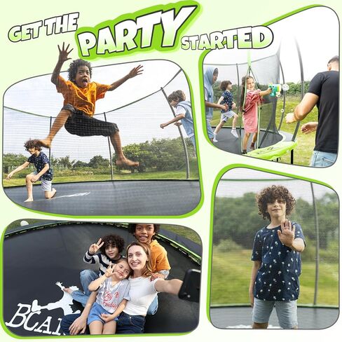 BCAN 8FT 10FT 12FT 14FT 15FT 16FT Recreational Trampoline with Enclosure for Kids Adults, ASTM Approved, Outdoor Trampolines with Ladder for Kids in Kuwait