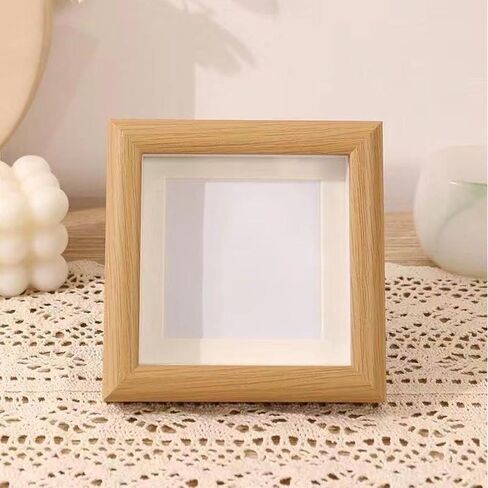 4x4 Shadow Box Picture Frame, Picture Frames Made of Solid Wood to Hang Memory Box Sports Memorabilia, Pins, Awards, Medals, Wedding, Tickets and Photos(Walnut) in Saudi Arabia