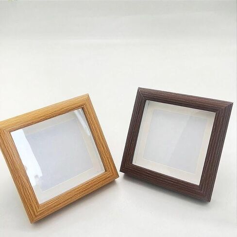4x4 Shadow Box Picture Frame, Picture Frames Made of Solid Wood to Hang Memory Box Sports Memorabilia, Pins, Awards, Medals, Wedding, Tickets and Photos(Walnut) in Saudi Arabia