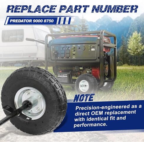 طقم عجلات التضاريس الأسود ، مناسبة لـ Predator 9000 8750 و 6500 واط ، إطارات صلبة in Kuwait