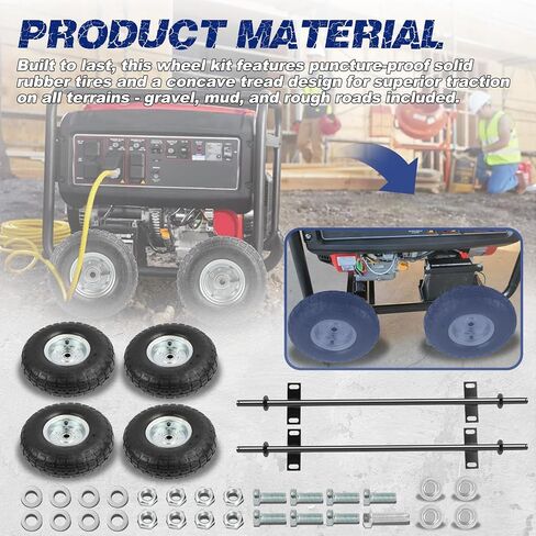 طقم عجلات التضاريس الأسود ، مناسبة لـ Predator 9000 8750 و 6500 واط ، إطارات صلبة in Kuwait