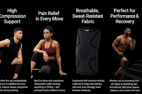 Compression Knee Sleeve, High Support for Training and Recovery, Breathable Design (2, Medium Medical Knee Support with Patella Pad & Side Stabilizers, Compression Knee Sleeve for Meniscus Tear, ACL, Joint Pain, Runner, Workout - FSA/HSA Eligible in Saudi Arabia