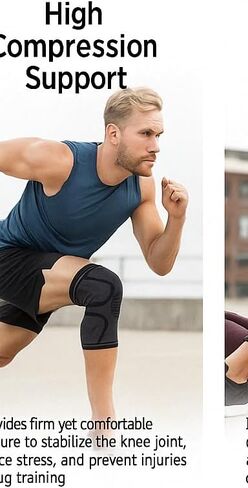 Compression Knee Sleeve, High Support for Training and Recovery, Breathable Design (2, Medium Medical Knee Support with Patella Pad & Side Stabilizers, Compression Knee Sleeve for Meniscus Tear, ACL, Joint Pain, Runner, Workout - FSA/HSA Eligible in Saudi Arabia