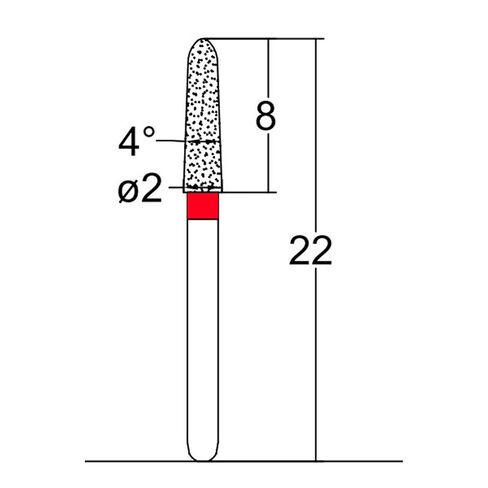 294.20F1 ، طوربيد ، مخروط ، 2 ملم ديا ، براعة الحصباء الماس بور ، 5 لكل عبوة in Kuwait