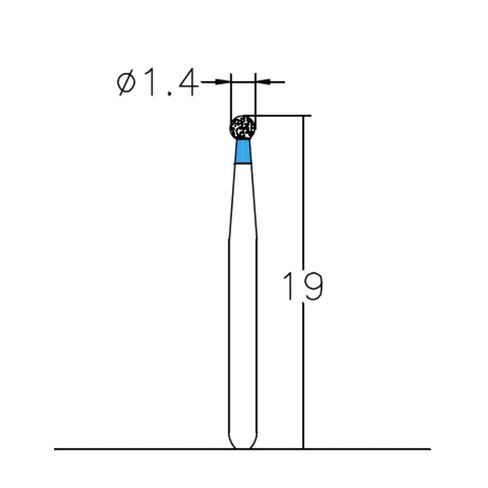 001.14M1, Spherical, 1.4 mm Dia, Medium Grit Diamond Bur, 5 per Pack in Saudi Arabia