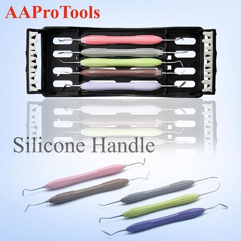 5 Pcs Dental Silicone Handle Composite Placement Instrument Restorative Filling (Rendom Color) DN-2285 in Saudi Arabia