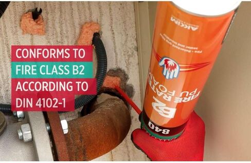 Akfix 840p Fire Block Spray Foam (2x25.3 Oz.) - لون برتقالي متخلف من إطفاء البولي يوريثان التوسع في الإغلاق على النافذة والباب ، ويمكن للطلاء | استخدام الأسلحة ، بندقية ونظافة غير مدرجة | 25.3 أوقية. 2 عبوة in Kuwait