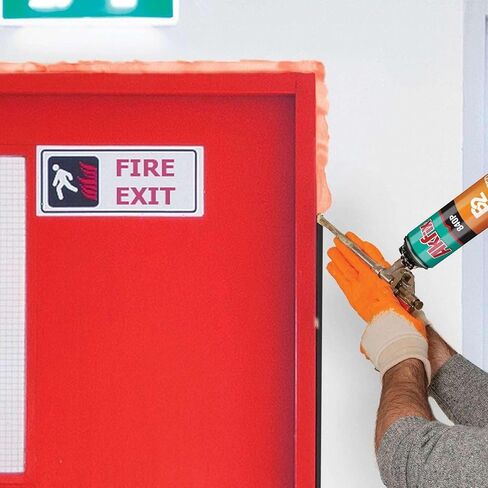 Akfix 840p Fire Block Spray Foam (2x25.3 Oz.) - لون برتقالي متخلف من إطفاء البولي يوريثان التوسع في الإغلاق على النافذة والباب ، ويمكن للطلاء | استخدام الأسلحة ، بندقية ونظافة غير مدرجة | 25.3 أوقية. 2 عبوة in Kuwait