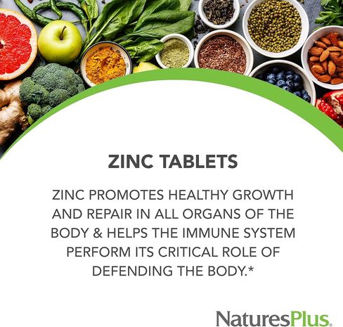 NaturesPlus Zinc 10 mg - 90 Tablets, Pack of 2 - Supports Immune Health & Overall Well-Being - High-Potency Amino Acid Chelate Form - Gluten Free, Vegetarian - 180 Total Servings in Saudi Arabia