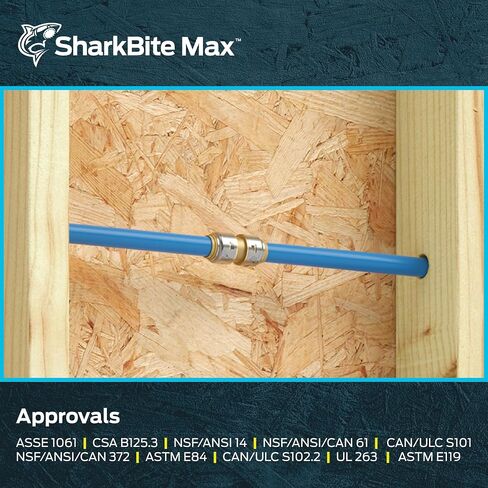 اقتران Sharkbite Max 1 بوصة ، ودفع لتوصيل تركيبات السباكة النحاسية ، والأنابيب PEX ، والنحاس ، و CPVC ، و PE-RT ، HDPE ، ur020a in Saudi Arabia