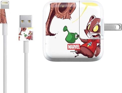 Skinit Scheal Skinit Goon Other Concerpated مع iPad Charger (10W USB) - تصميم Marvel Rocket Raccoon Raccoon Arsenal مرخص رسميًا in Kuwait