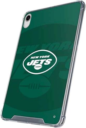 Skinit Clear Tablet Case Compatible with iPad 11th Gen (2025) - Officially Licensed NFL New York Jets Black & White Design in Saudi Arabia