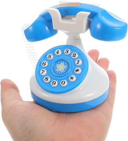 لعبة هاتف Upkoch الرجعية ، هاتف Pray Play Toy Classic Vintage Old Fashion Telephone Kids يلعبون الهاتف في وقت مبكر من الألعاب التعليمية لعب الحفلات التفاعلية لصالح in Kuwait