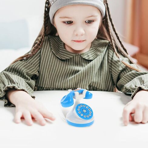 لعبة هاتف Upkoch الرجعية ، هاتف Pray Play Toy Classic Vintage Old Fashion Telephone Kids يلعبون الهاتف في وقت مبكر من الألعاب التعليمية لعب الحفلات التفاعلية لصالح in Kuwait