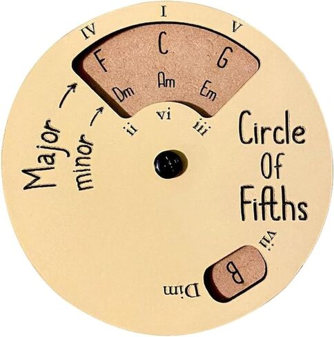 Brown Circle of Fifths Wooden Musician Melody Wheel,Rotatable Heavy Duty Clear Letter Round Musician Melody Wheel Musical Notes Chords Theory Disc Music Learning Tool in Saudi Arabia