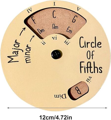 Brown Circle of Fifths Wooden Musician Melody Wheel,Rotatable Heavy Duty Clear Letter Round Musician Melody Wheel Musical Notes Chords Theory Disc Music Learning Tool in Saudi Arabia
