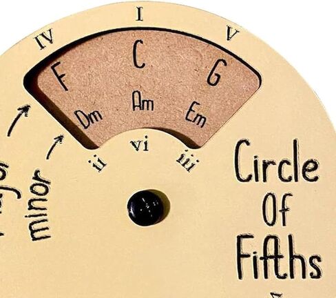 Brown Circle of Fifths Wooden Musician Melody Wheel,Rotatable Heavy Duty Clear Letter Round Musician Melody Wheel Musical Notes Chords Theory Disc Music Learning Tool in Saudi Arabia