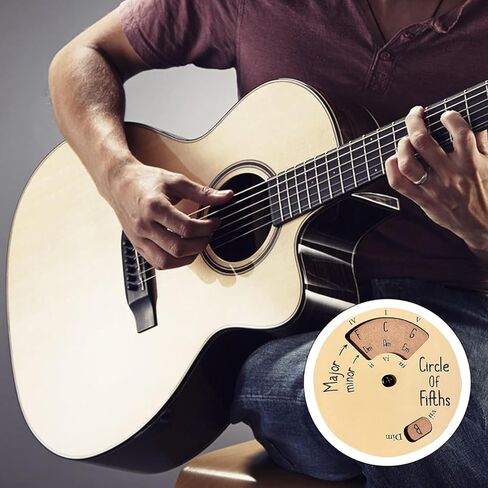 Brown Circle of Fifths Wooden Musician Melody Wheel,Rotatable Heavy Duty Clear Letter Round Musician Melody Wheel Musical Notes Chords Theory Disc Music Learning Tool in Saudi Arabia