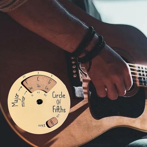 Brown Circle of Fifths Wooden Musician Melody Wheel,Rotatable Heavy Duty Clear Letter Round Musician Melody Wheel Musical Notes Chords Theory Disc Music Learning Tool in Saudi Arabia