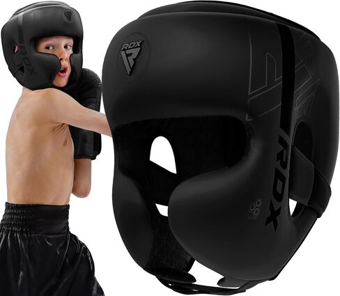 RDX Kids Boxing Headgear, MMA Training, Adjustable Padded Kara Muay Thai Juniors Head Gear, Kickboxing, Sparring, Martial Arts, Karate, Taekwondo Youth Girls Boys Helmet, Home Gym Workouts in Kuwait