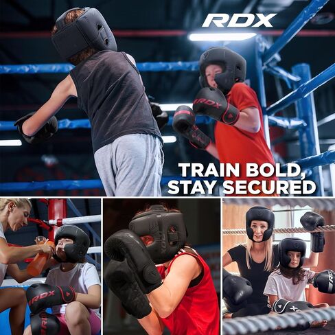 RDX Kids Boxing Headgear, MMA Training, Adjustable Padded Kara Muay Thai Juniors Head Gear, Kickboxing, Sparring, Martial Arts, Karate, Taekwondo Youth Girls Boys Helmet, Home Gym Workouts in Kuwait