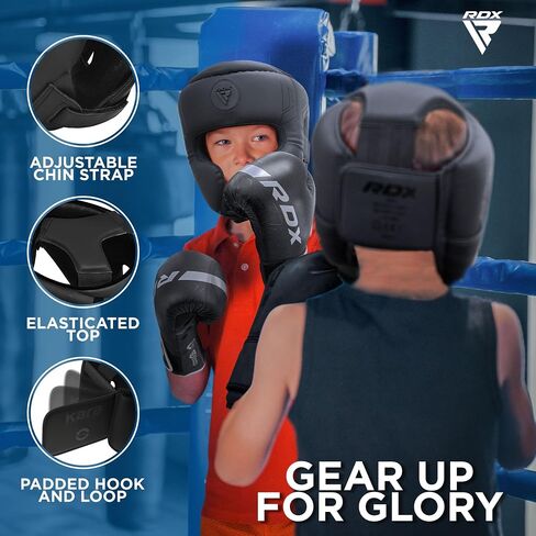 RDX Kids Boxing Headgear, MMA Training, Adjustable Padded Kara Muay Thai Juniors Head Gear, Kickboxing, Sparring, Martial Arts, Karate, Taekwondo Youth Girls Boys Helmet, Home Gym Workouts in Kuwait