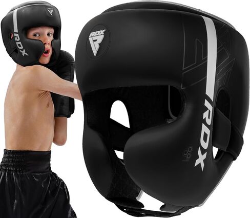 RDX Kids Boxing Headgear, MMA Training, Adjustable Padded Kara Muay Thai Juniors Head Gear, Kickboxing, Sparring, Martial Arts, Karate, Taekwondo Youth Girls Boys Helmet, Home Gym Workouts in Kuwait