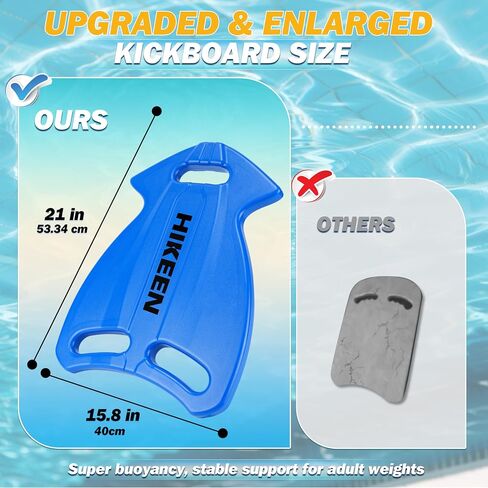 HIKEEN SWIM Kickboard - حجم كبير وحجم ركلة الطفو ، السباحة للبالغين لجميع المستويات ، ودائم HDPE Kickboard تدريب على السباحة للسباحة والماء المفتوح in Saudi Arabia