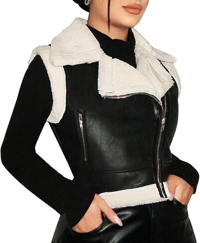Faux Leather Jacket Women Trench Coat Long Button Jacket Open Front Motorcycle Coat with Belt in Saudi Arabia