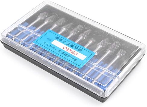 Cnnono8 10PCS 6MM Head Tungsten Carbide Rotary Burr Set Grinder Drill Rotary Burrs Cutting Metal Polishing in Saudi Arabia