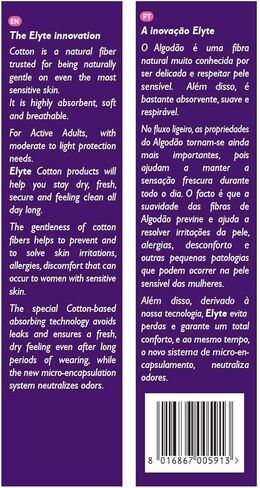 Elyte 100% Pure Cotton Bladder Control Pads-Sensitive Skin Safe, Normal, 24 Count in Kuwait