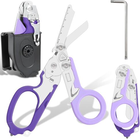 6-in-1 trauma shears - emergency responders, outdoor emergencies, medical staff, and outdoor camping, Gift box packaging with scissors storage K sheaths (pink) in Kuwait