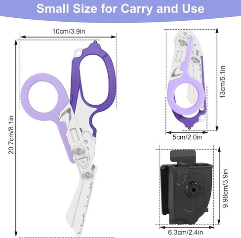 6-in-1 trauma shears - emergency responders, outdoor emergencies, medical staff, and outdoor camping, Gift box packaging with scissors storage K sheaths (pink) in Kuwait