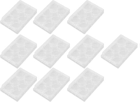Aramox Flat Bottom Culture Plate with Lid for Tissue Culture, 10pcs Uniform Plate with Clear Number for Easy Experiment Observing, Suitable for Laboratory Biology Room, Highly Transparent (6 Holes) in Saudi Arabia