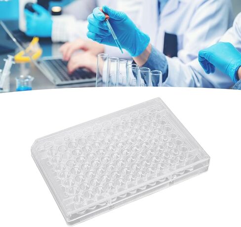 لوحة ثقافة الأنسجة 10pcs ، 96 لوحة ثقافة نمو خلايا البوليسترين الواضحة مع غطاء بلاستيكي للغرفة البيولوجية المختبرية (قاع مسطح) in Saudi Arabia