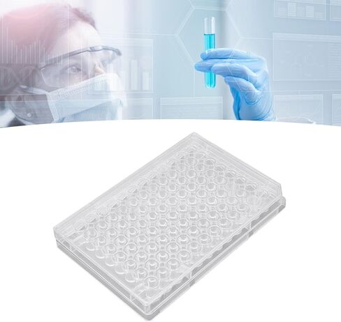 لوحة ثقافة الأنسجة 10pcs ، 96 لوحة ثقافة نمو خلايا البوليسترين الواضحة مع غطاء بلاستيكي للغرفة البيولوجية المختبرية (قاع مسطح) in Saudi Arabia