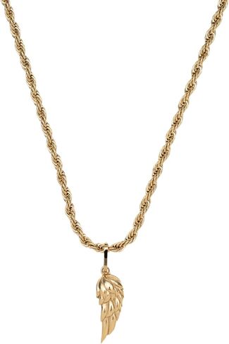 | Gold Wing Pendant Necklace | 20.5" Chain Link with 20MM x 20MM Pendant | Waterproof, Heat & Sweat Resistant | Gifts for Men | Men's Jewelry | in Saudi Arabia