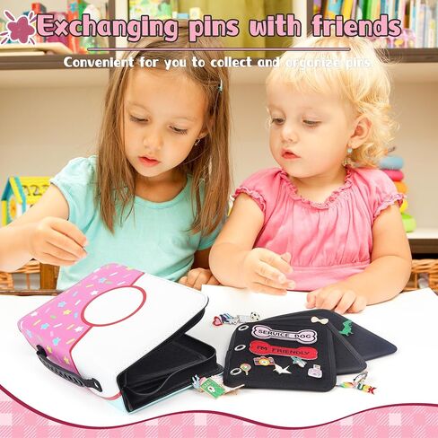 Funcolor Pin Trading Books for Collector: 6-Page Black Portable Enamel Pins Display Album Case for Storage - Handle Travel Pin Folio Bags Holder for Kids Teens Collection in Saudi Arabia