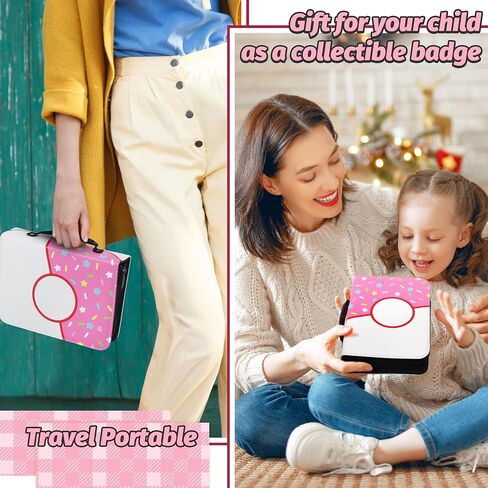 Funcolor Pin Trading Books for Collector: 6-Page Black Portable Enamel Pins Display Album Case for Storage - Handle Travel Pin Folio Bags Holder for Kids Teens Collection in Saudi Arabia