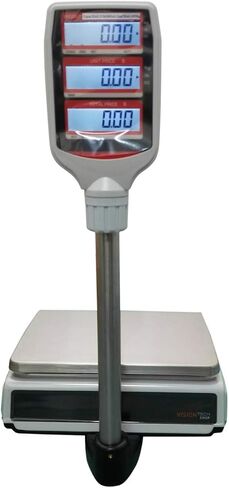 VisionTechShop TVP-60P Price Computing Scale with Pole Display, Lb/Oz/Kg, 60lb Capacity, 0.01lb Readability, NTEP, NSF Certified, LP-50 Thermal Label Printer, 1 Case of Labels LST8060 in Saudi Arabia