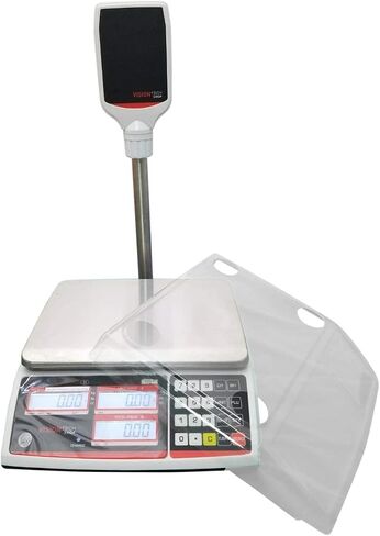 VisionTechShop TVP-60P Price Computing Scale with Pole Display, Lb/Oz/Kg, 60lb Capacity, 0.01lb Readability, NTEP, NSF Certified, LP-50 Thermal Label Printer, 1 Case of Labels LST8060 in Saudi Arabia