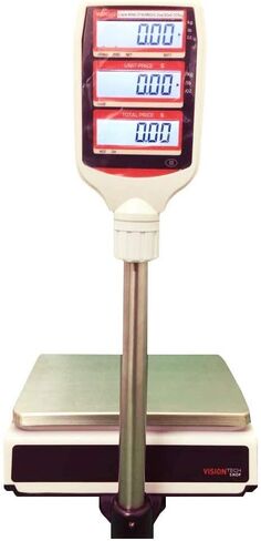 VisionTechShop TVP-60P Price Computing Scale with Pole Display, Lb/Oz/Kg, 60lb Capacity, 0.01lb Readability, NTEP, NSF Certified, LP-50 Thermal Label Printer, 1 Case of Labels LST8060 in Saudi Arabia