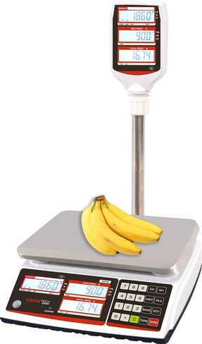VisionTechShop TVP-60P Price Computing Scale with Pole Display, Lb/Oz/Kg, 60lb Capacity, 0.01lb Readability, NTEP, NSF Certified, LP-50 Thermal Label Printer, 1 Case of Labels LST8060 in Saudi Arabia