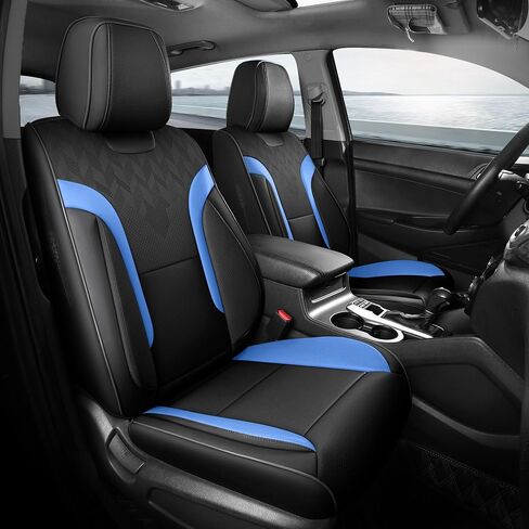 Beige Car Seat Covers Full Set - Breathable Faux Leather Universal 5 Seat Covers for Cars, Automotive Protector Fit for Most Sedan SUV Pick-up Truck in Kuwait