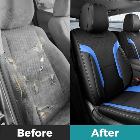 Beige Car Seat Covers Full Set - Breathable Faux Leather Universal 5 Seat Covers for Cars, Automotive Protector Fit for Most Sedan SUV Pick-up Truck in Kuwait